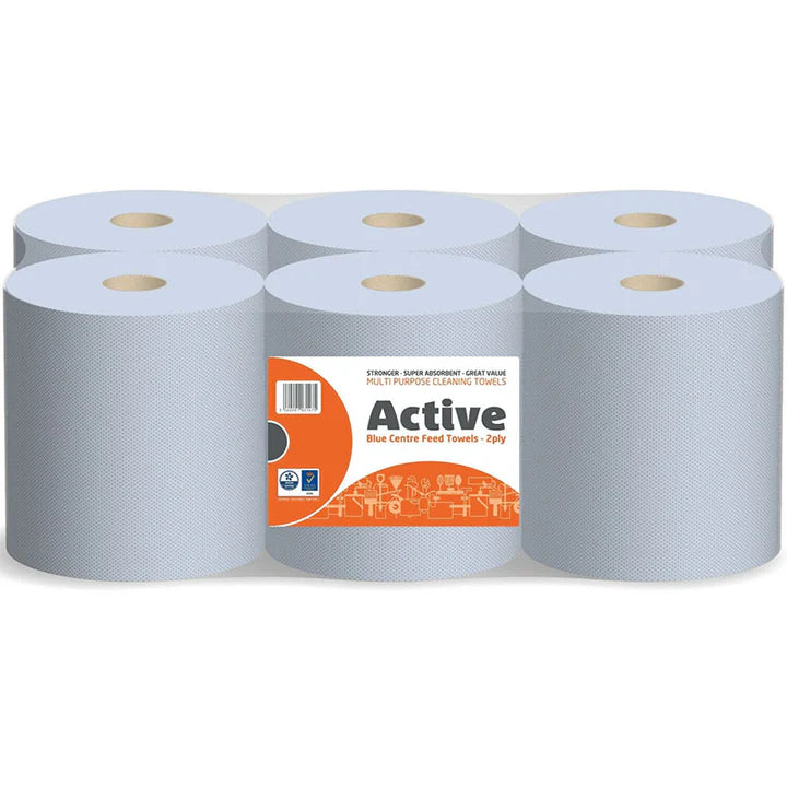 Active Blue Centrefeed Towels - 2 Ply.